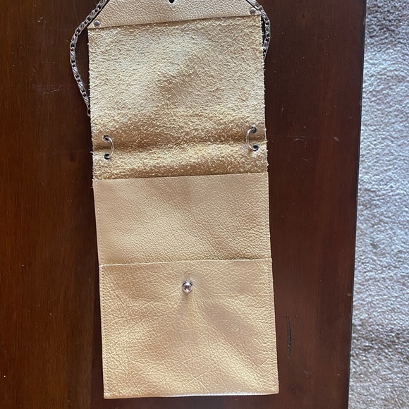 Leather Crossbody Bag with Chain Strap - Picture 6 of 6